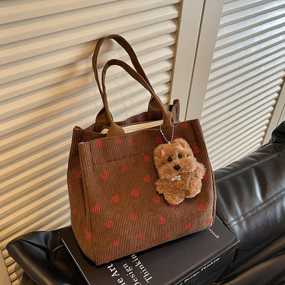 Niedliche Erdbeer-Print Stoff Tasche