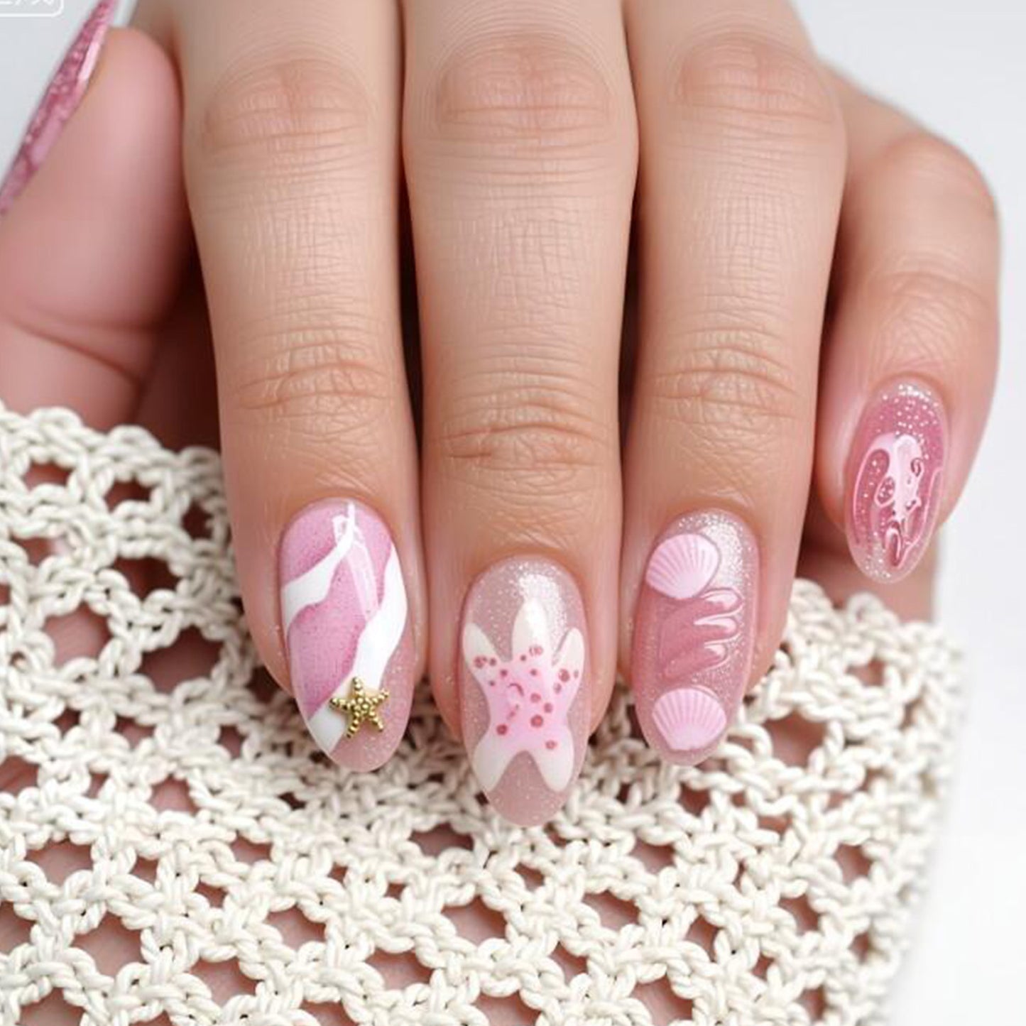 Künstlerisches Floral Design Press-On Nagelset Brehn 1787225204
