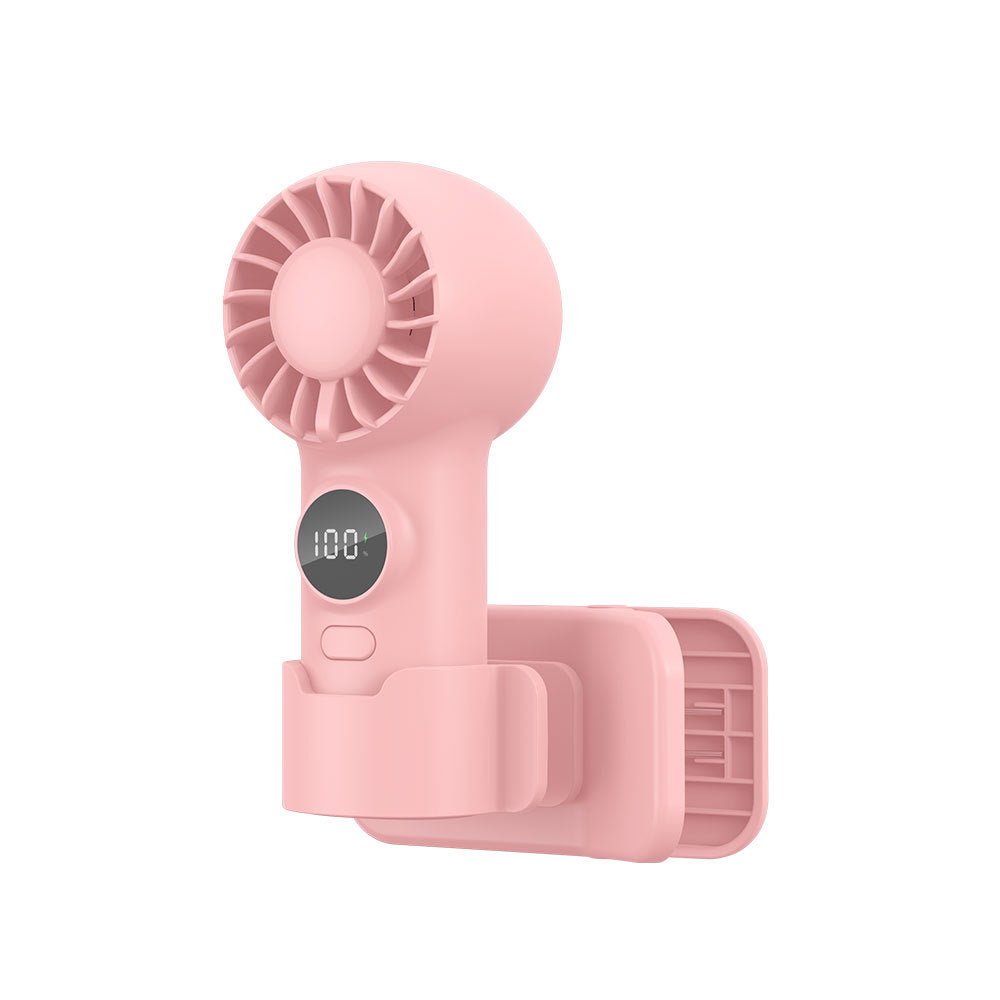 Unisex Mini Digital Display Rechargeable Handheld Fan Brehn