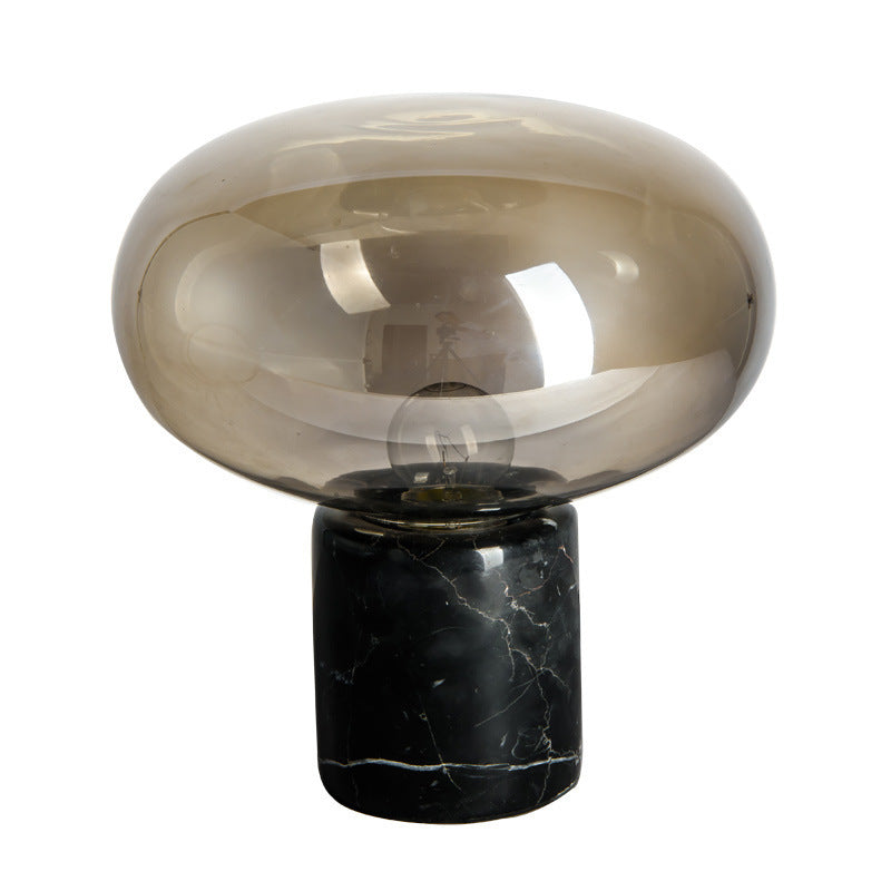 Elegante Glastischlampe mit Marmorbasis