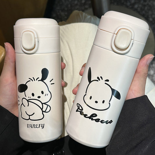 Damen Isolierflasche mit sicherem Klappverschluss und niedlichem Tiermotiv Brehn
