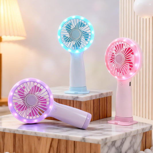 Damen Tragbarer Handventilator mit LED-Licht und USB-Anschluss Brehn