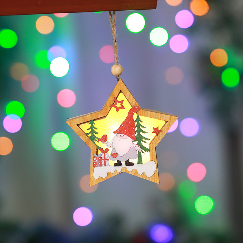 Dekorativer Holzstern mit Weihnachtsmotiv Brehn