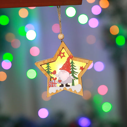 Dekorativer Holzstern mit Weihnachtsmotiv Brehn