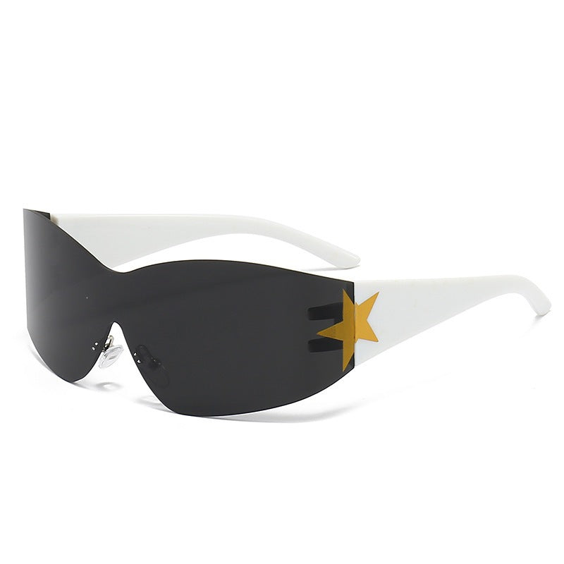 Sleek Shield Sonnenbrille mit Sternelement Brehn