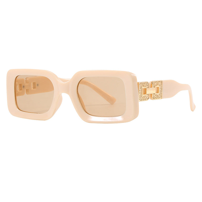 Damen Polygone Sonnenbrille mit glamourösem Verzierungsrahmen Brehn