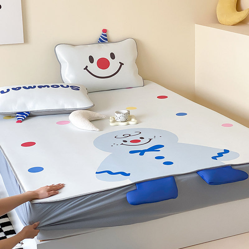 Wasserdichte Kinder-Matratzenauflage mit rutschfester Spannhusse & niedlichen Cartoon-Tiermotiven