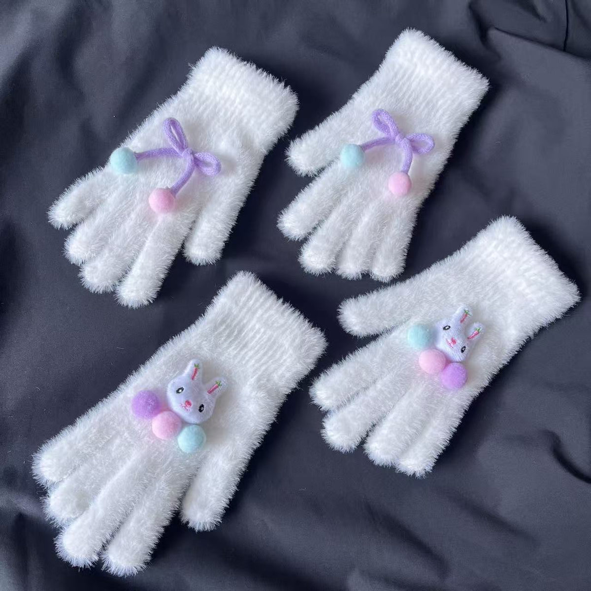 Süße Plüsch-Hasen-Themen Fingerlose Handschuhe Brehn