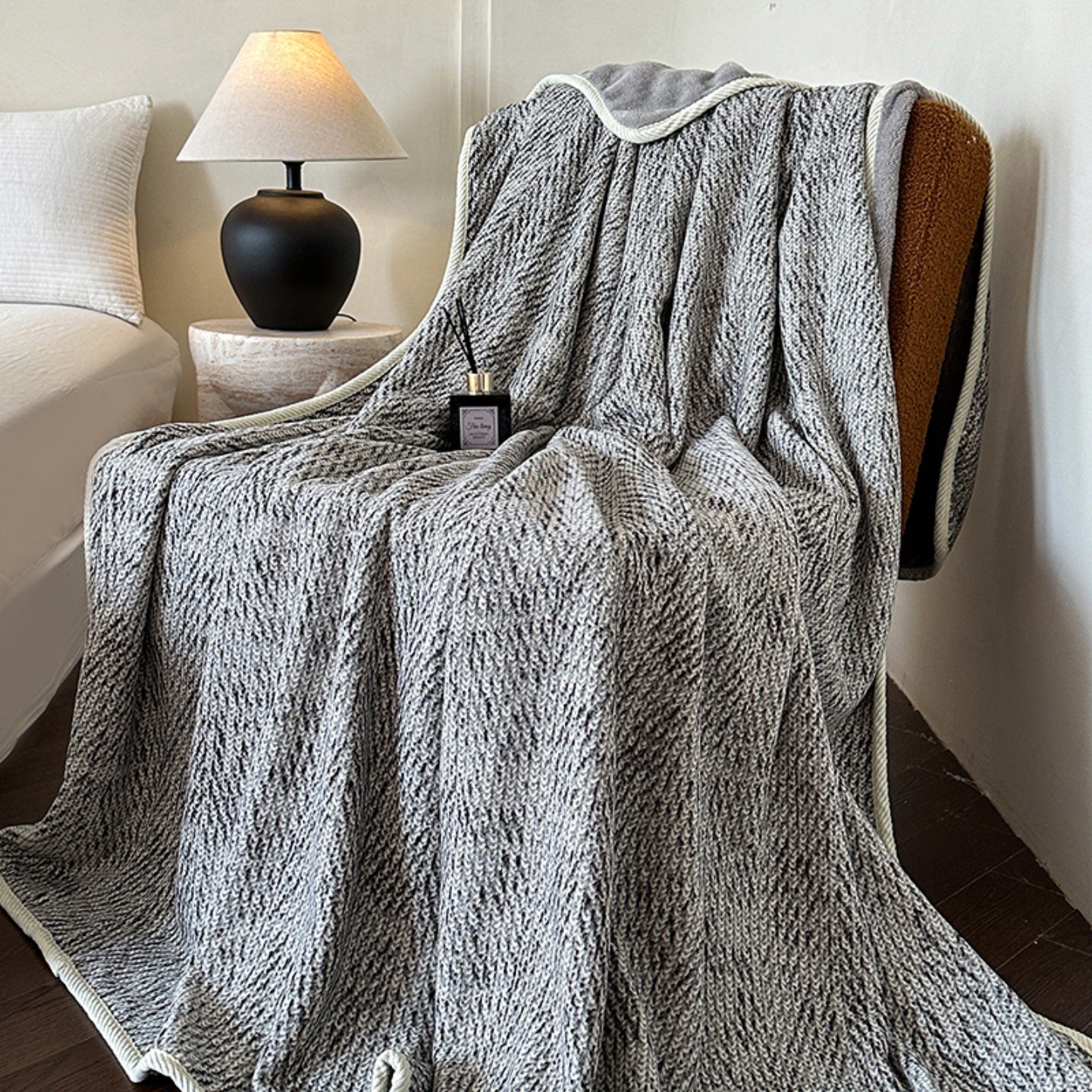 Texturiertes Strickfleece-Decke Brehn