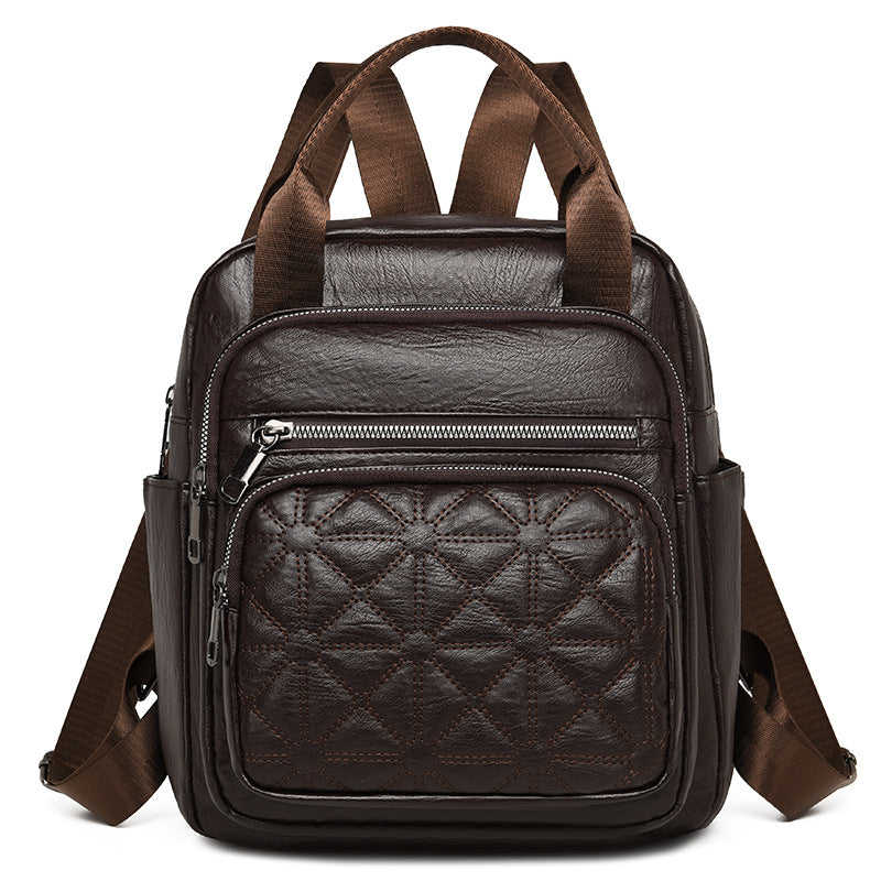 Gepolsterter Leder-Multi-Functional-Rucksack