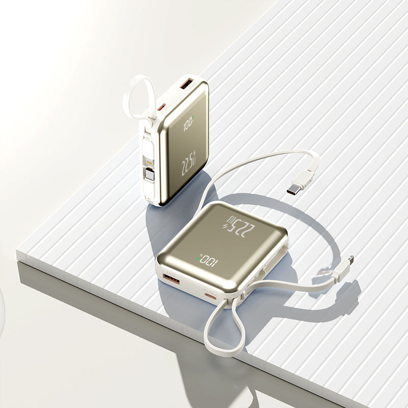 Tragbare Powerbank mit Digitaler Anzeige und Integriertem Kabelmanagement Brehn