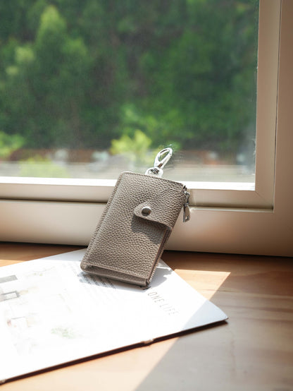 Premium Reißverschluss Leder Kartenhalter