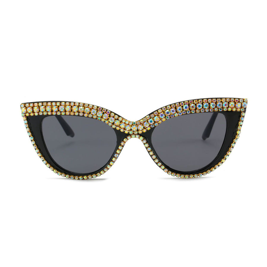 Statement Cat-Eye Sonnenbrille mit Kristallverzierungen Brehn