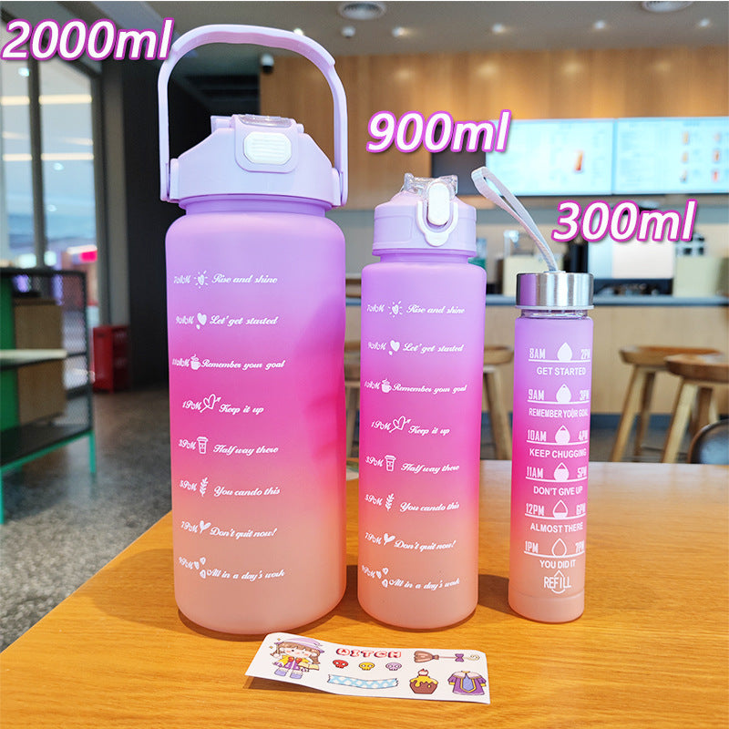 Damen ergonomische Wasserflasche mit Motivationsmarkierungen Brehn
