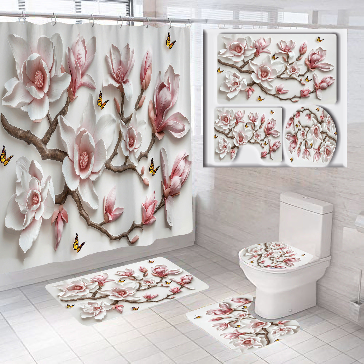 Floral Badezimmer Set Brehn
