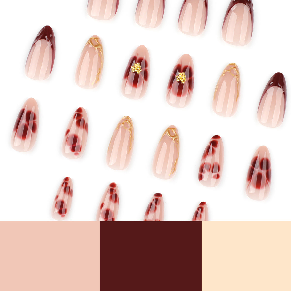 Künstliche Nagelkunst mit floralen Akzenten und Boutique-Design Brehn