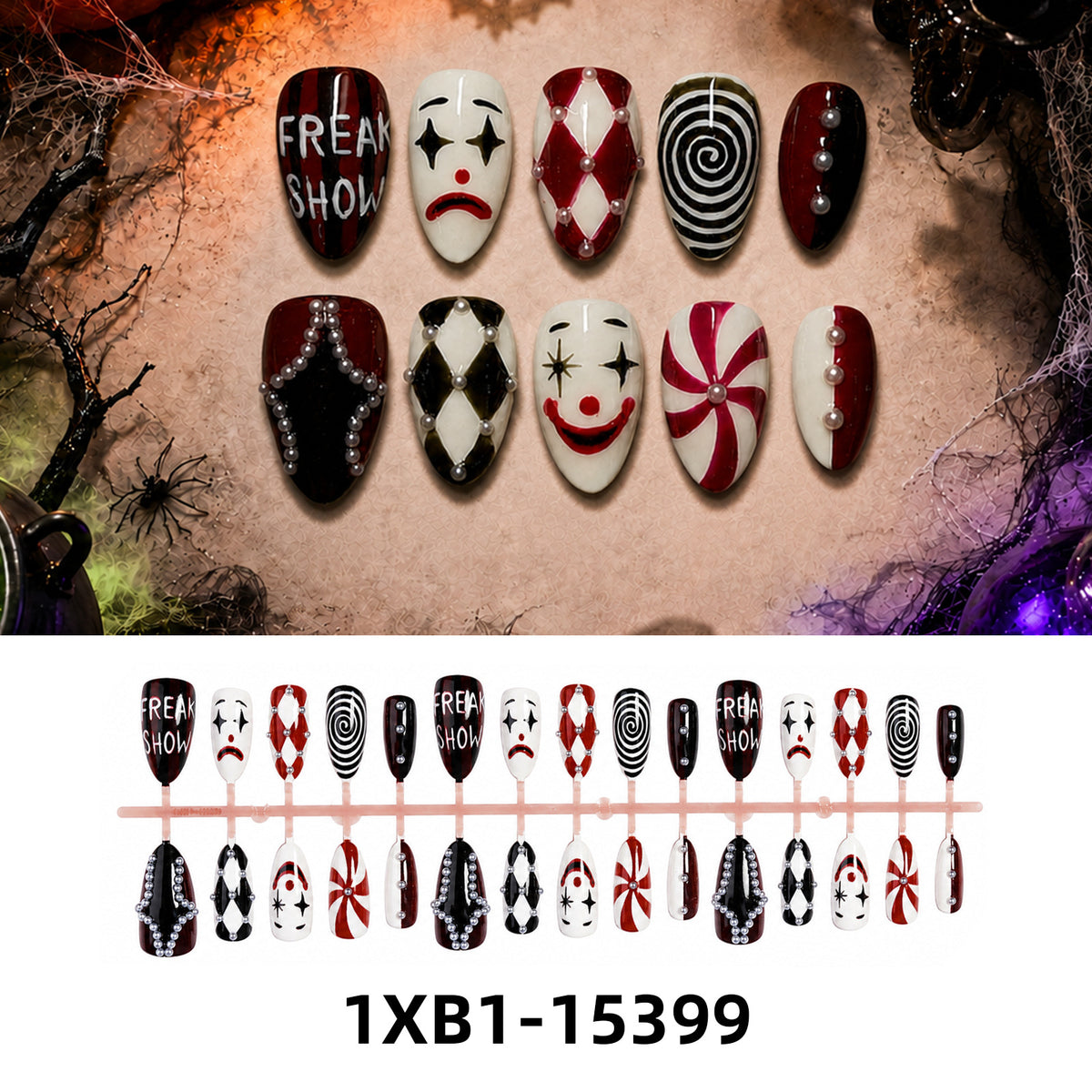 Kunstnagelset mit kreativen Halloween-Motiven Brehn