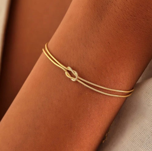 Elegante Doppelstrang-Knotenarmband Brehn