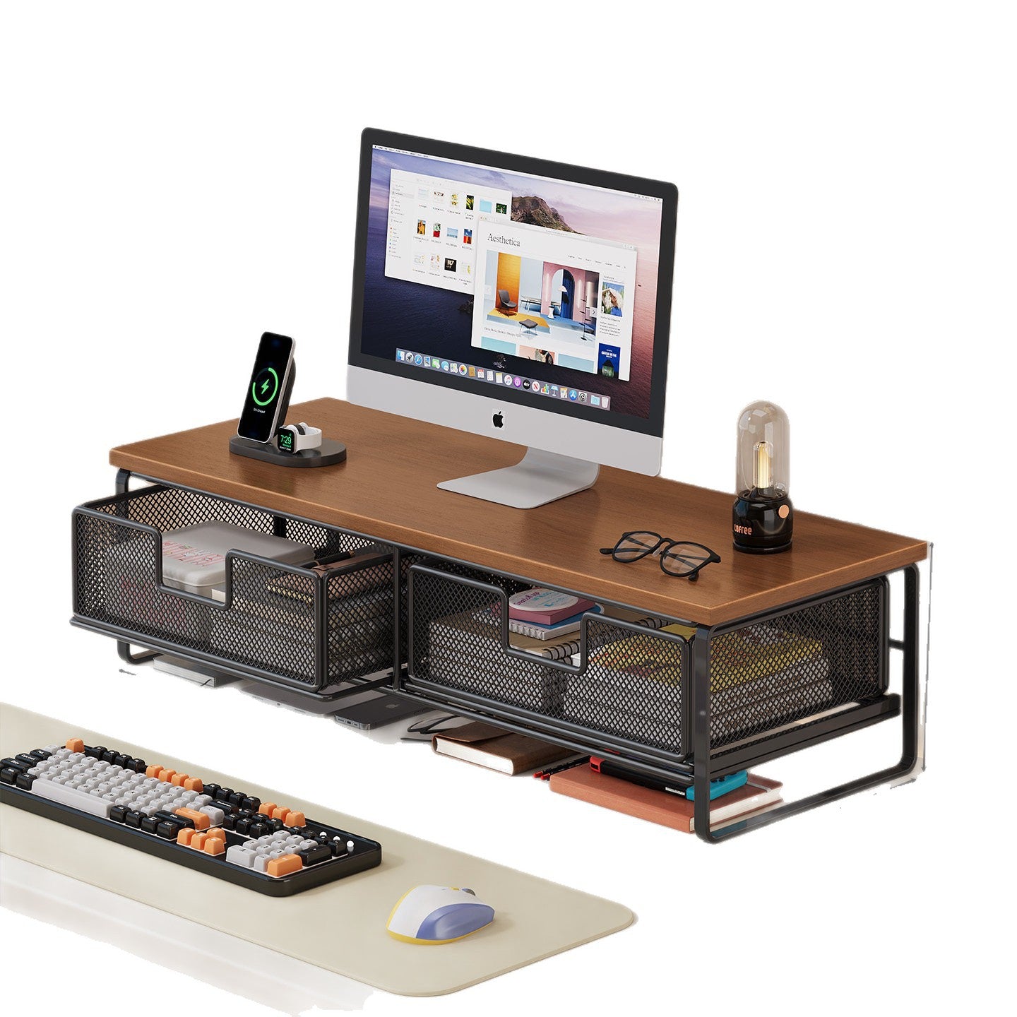 Multi-Funktions-Schreibtisch-Organizer mit Mesh-Speicherboxen Brehn