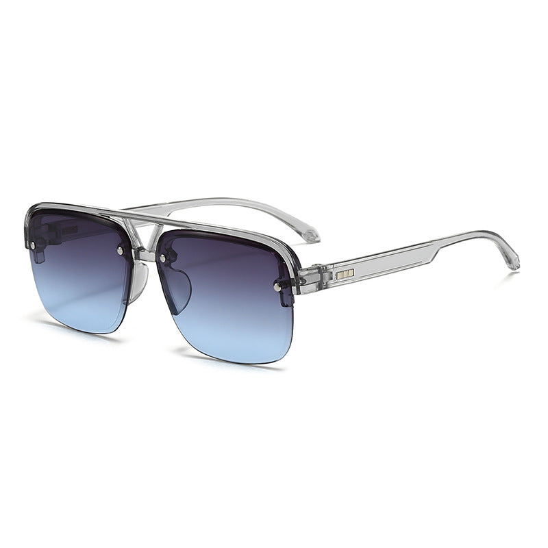 Damen modische quadratische Sonnenbrille mit transparentem Rahmen Brehn
