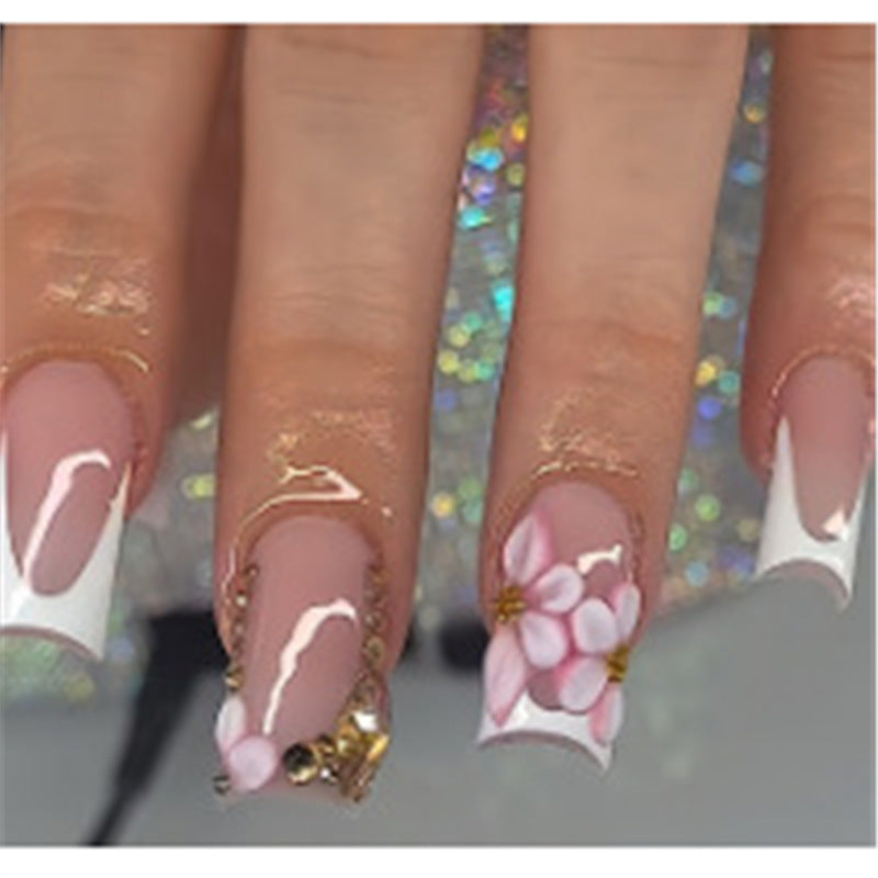 Künstlerisches Press-On-Nagelset mit Premium-Verzierungen Brehn