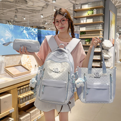 Stylischer gepunkteter Rucksack mit dekorativen Akzenten Brehn