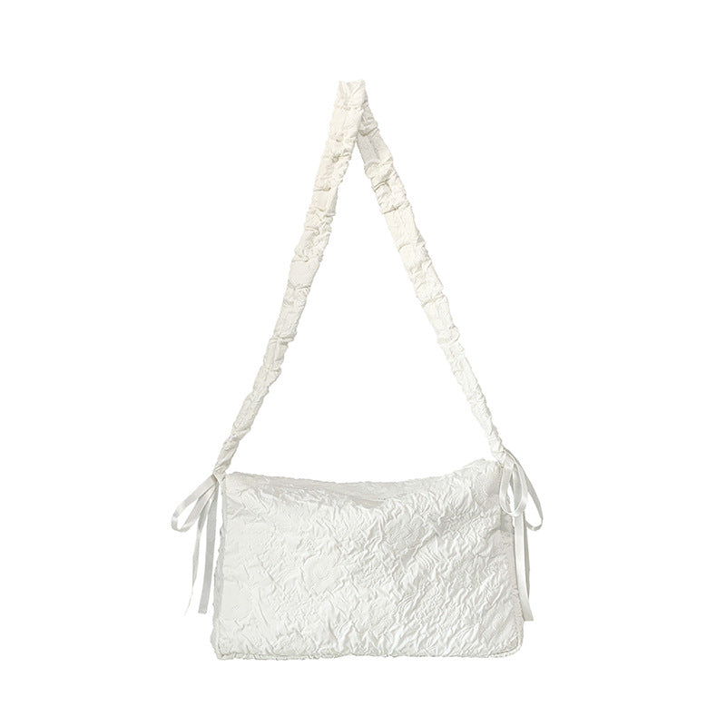 Gekräuseltes Stoff Lässiger Schultertasche