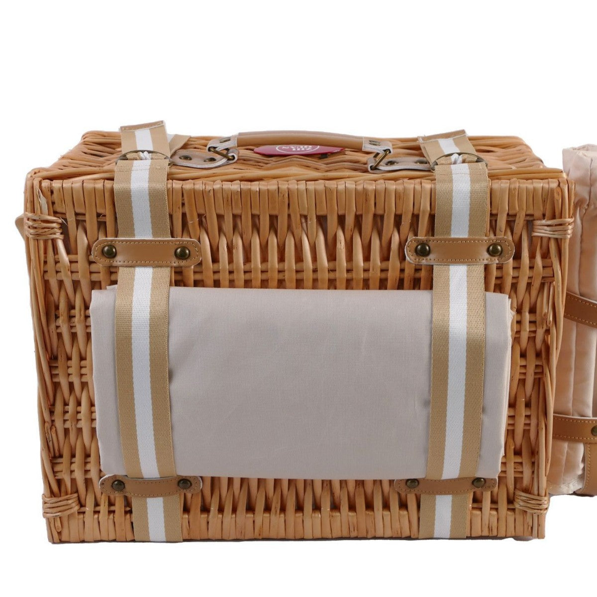 Damen Picknickkorb mit integriertem Geschirrset und stilvollem Leder-Detail Brehn