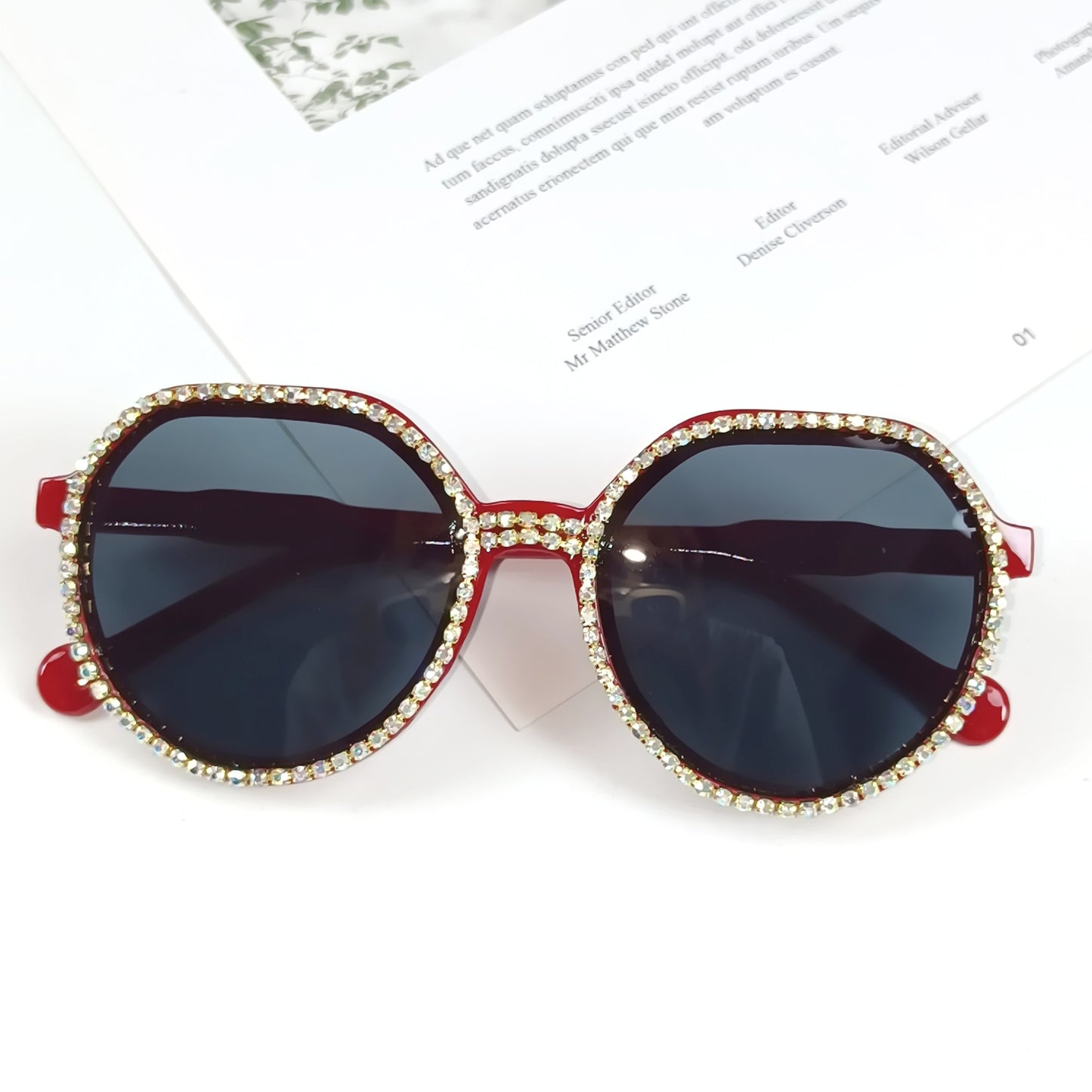Damen Glitzernde Oversized Sonnenbrille Brehn