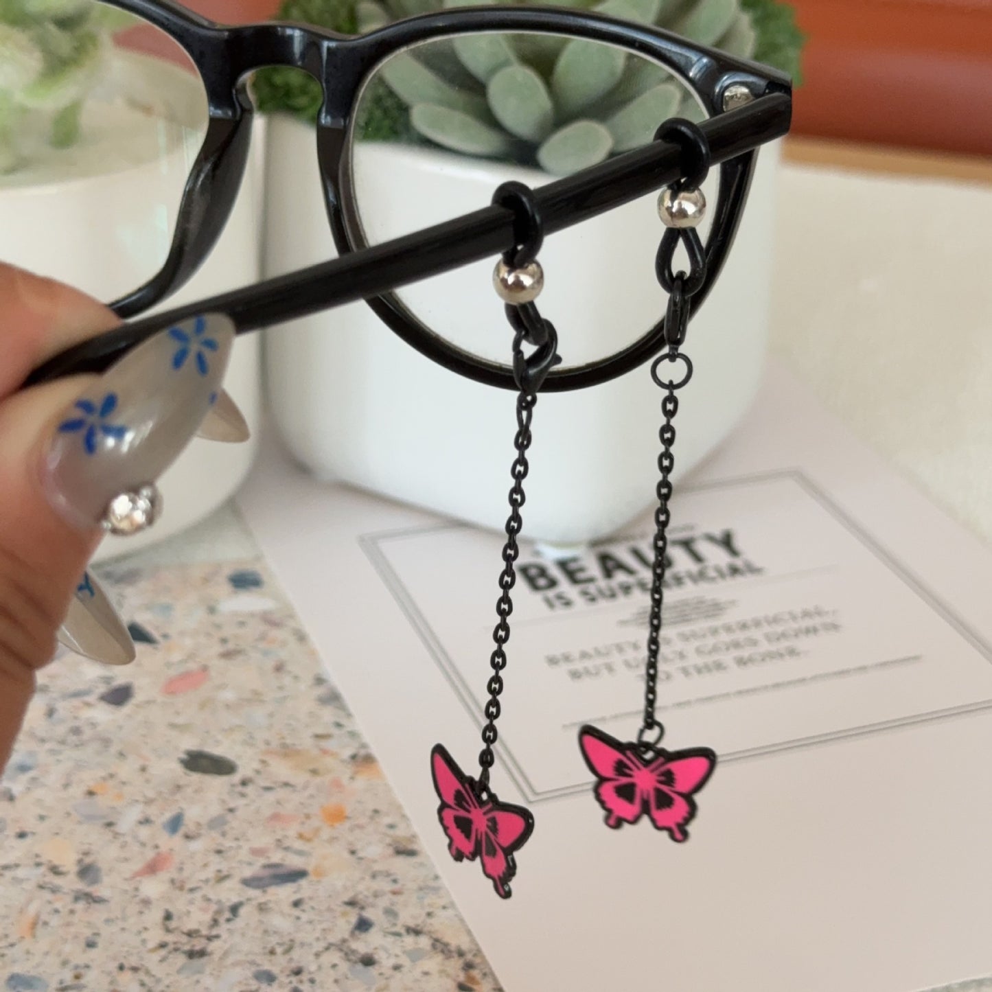 Schmetterlings-Themen-Brillenkettenhalter Brehn