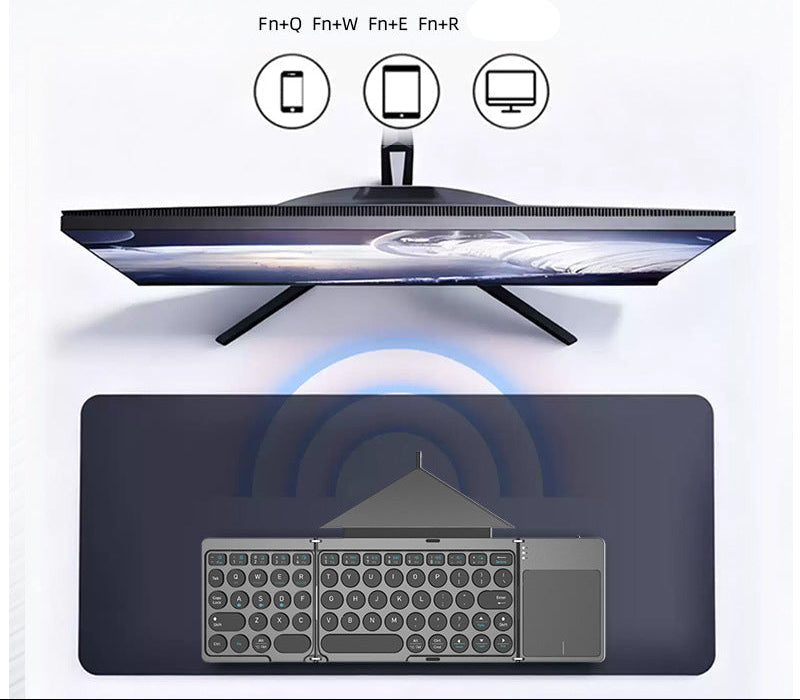 Ultra-dünnes Bluetooth-Faltkeyboard mit Touchpad Brehn