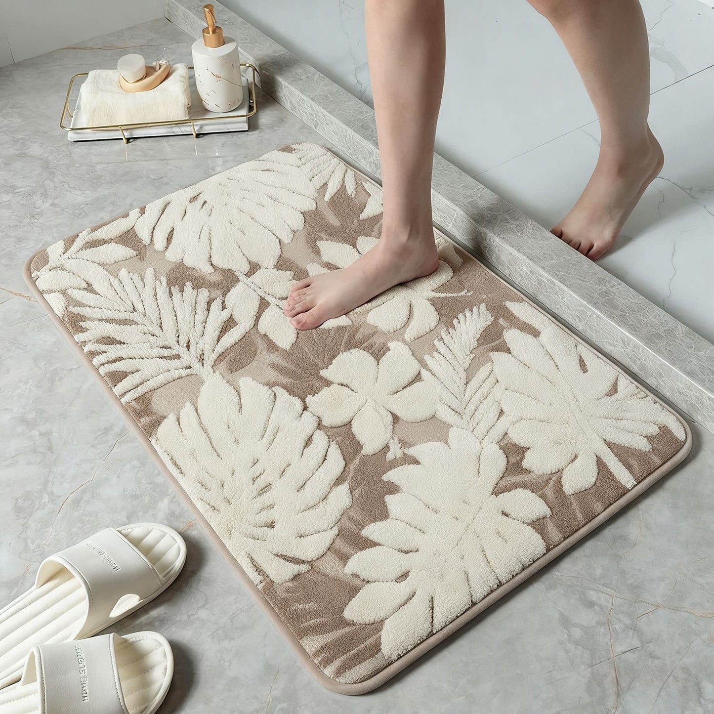 Blumenmuster weiche Badmatte Brehn