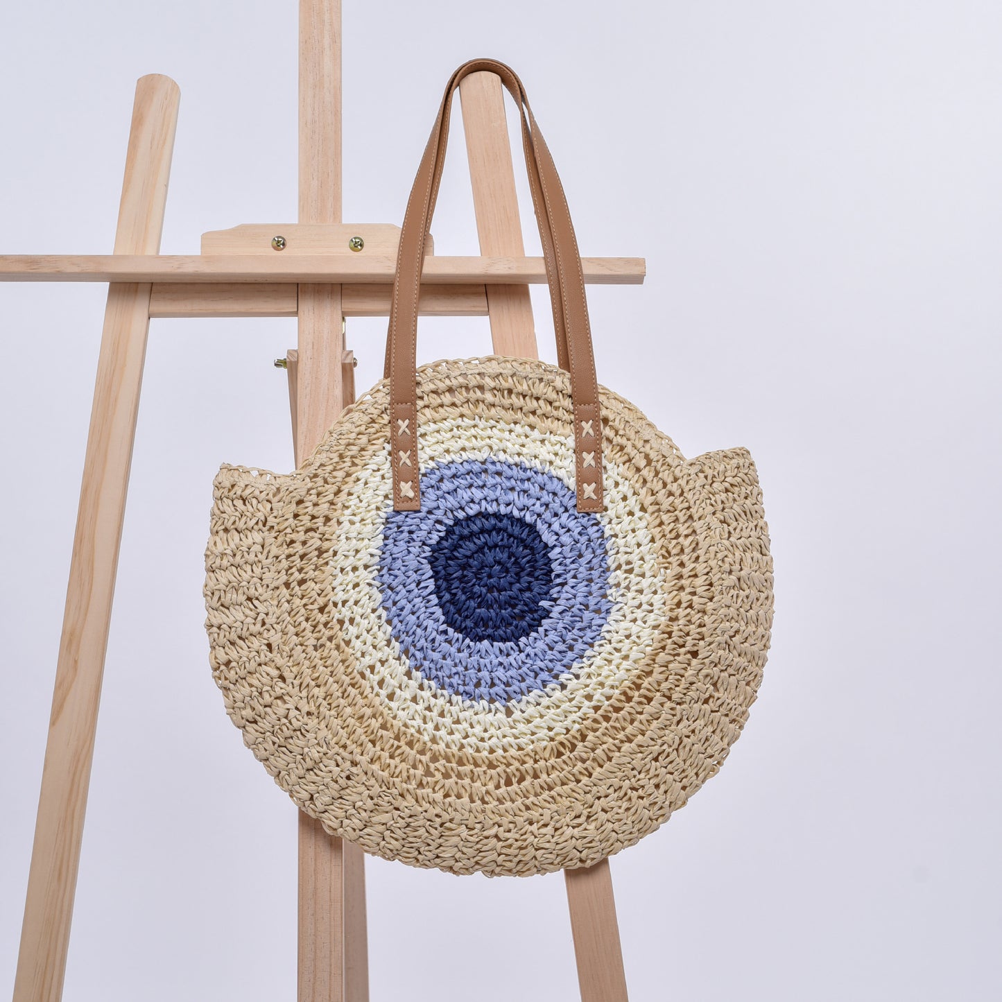 Handgefertigte Runde Basttasche Brehn