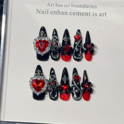 Gothic Herz Charm Nagel Kunst Set