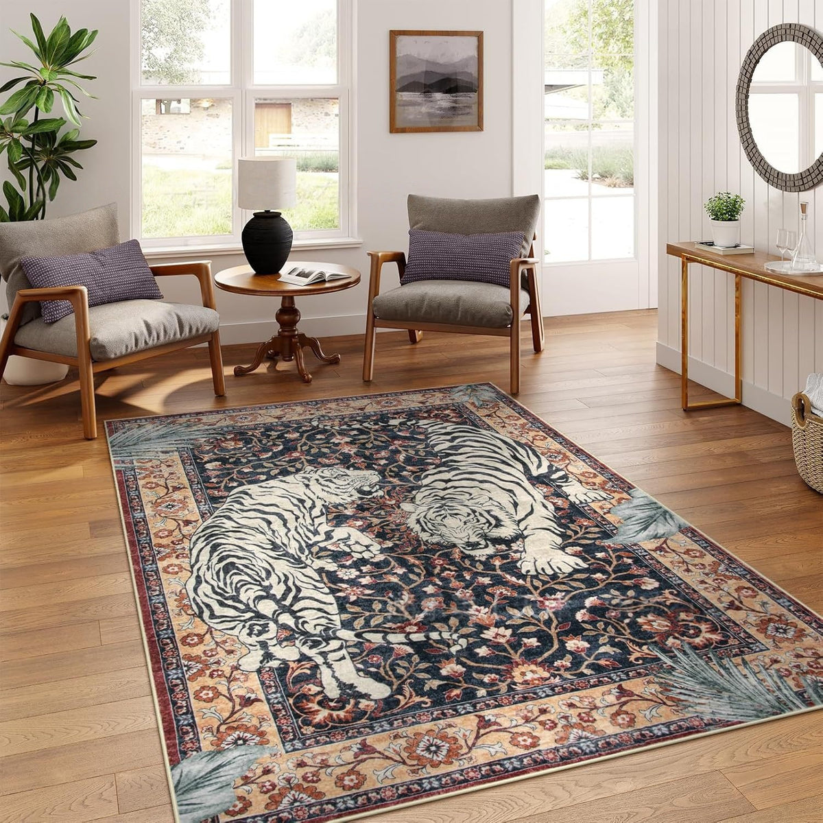 Künstlerischer Zebra-Print-Teppich für moderne Innenräume