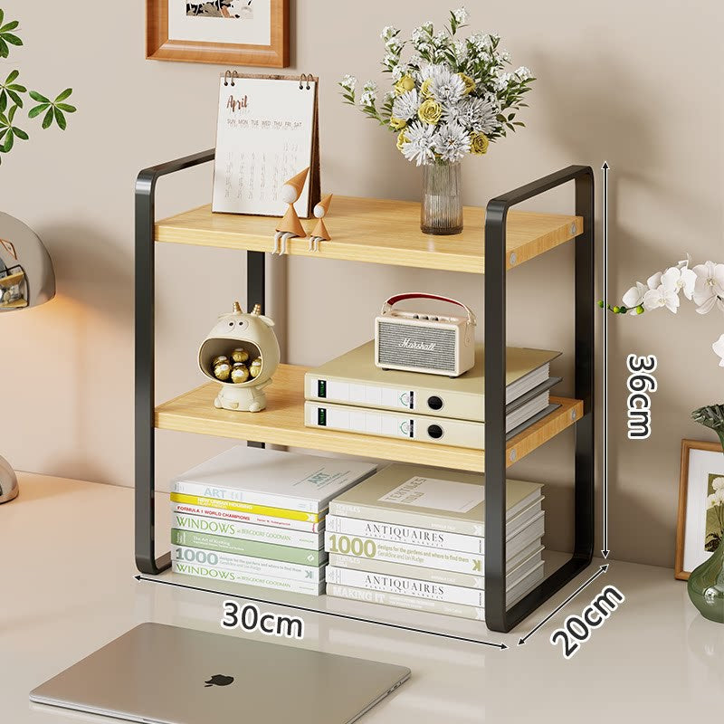Kompakte Zwei-Ebenen Metall Schreibtisch Organizer Regal