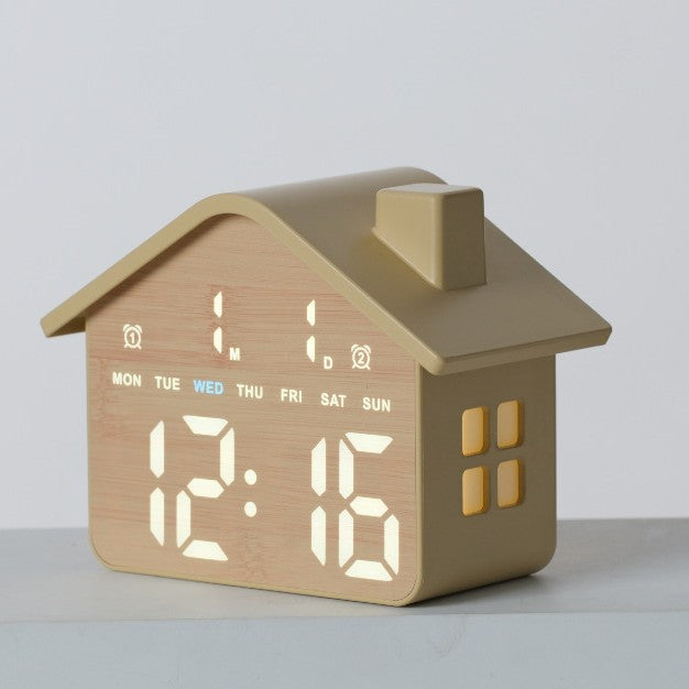 Digitaler Alarmwecker im kreativen Hausdesign Brehn
