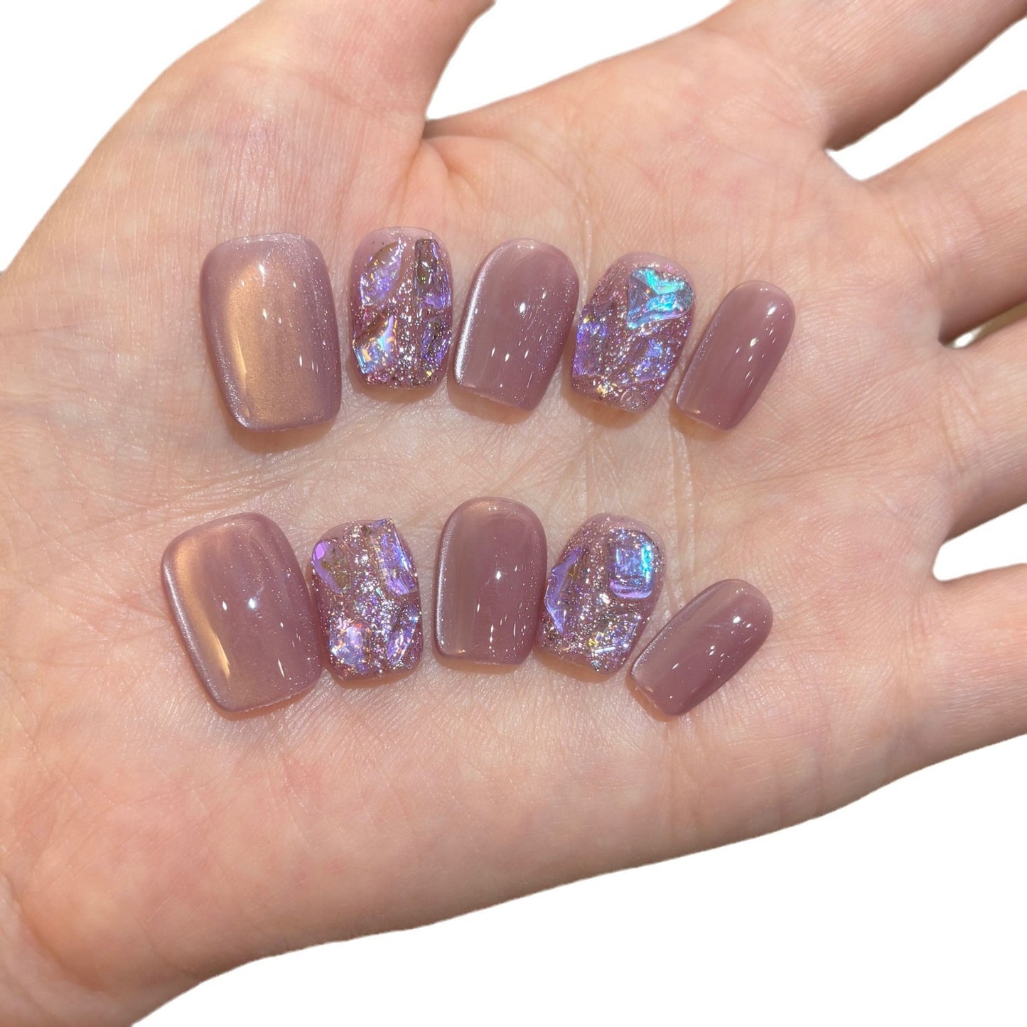 Glitzernde Nagelkunst Press-On Set Brehn