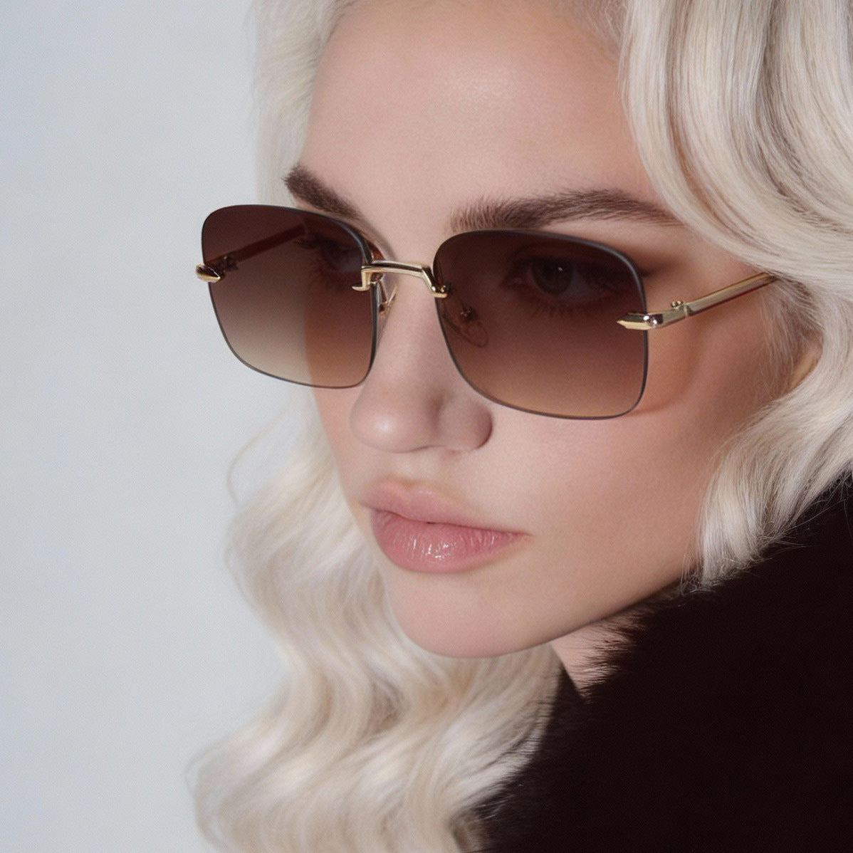 Damen Oversized Sonnenbrille mit filigranem Metallrahmen Brehn