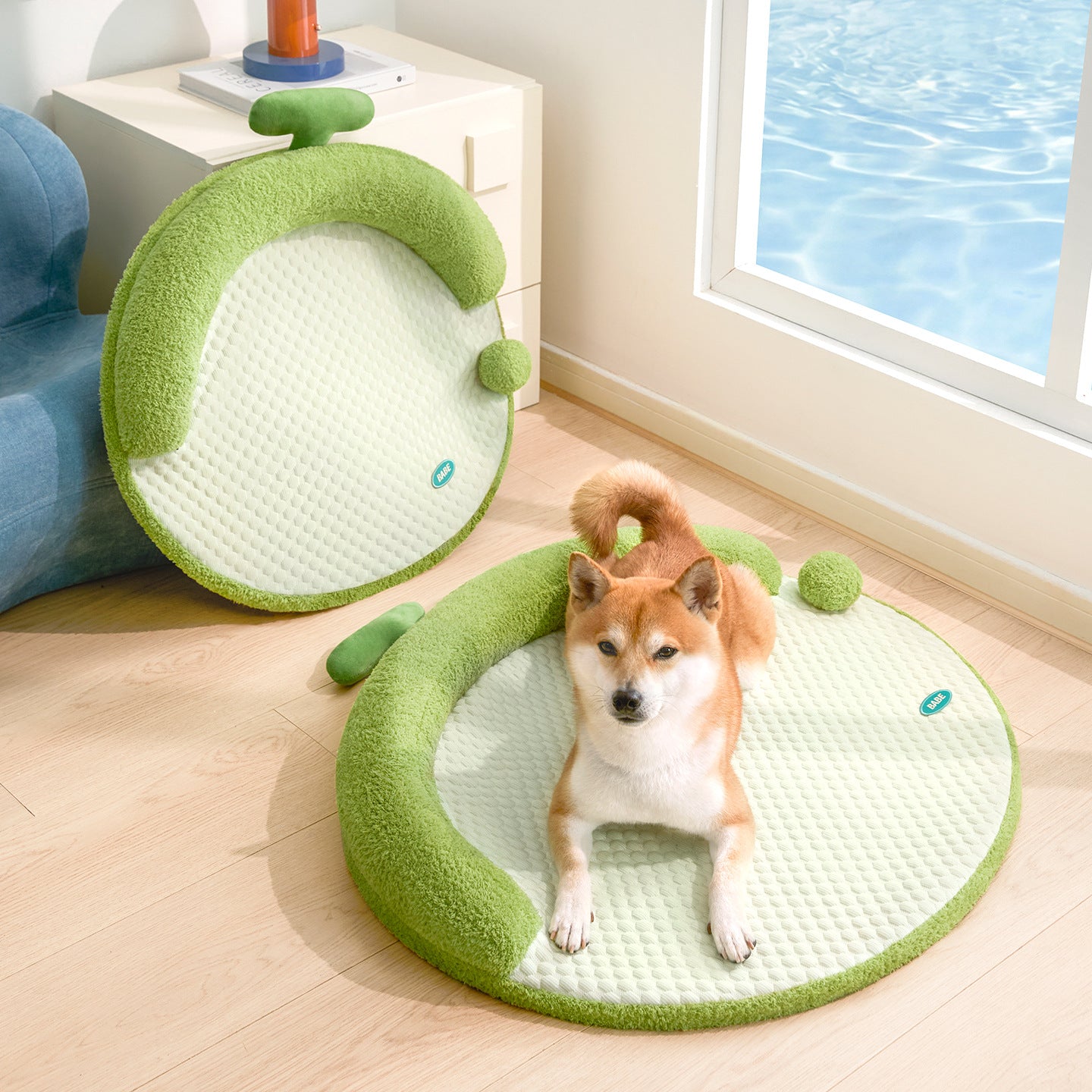 Unisex nan runde Säuglings-Krabbelmatte mit ergonomischem Nackenkissen und rutschfester Unterseite Brehn