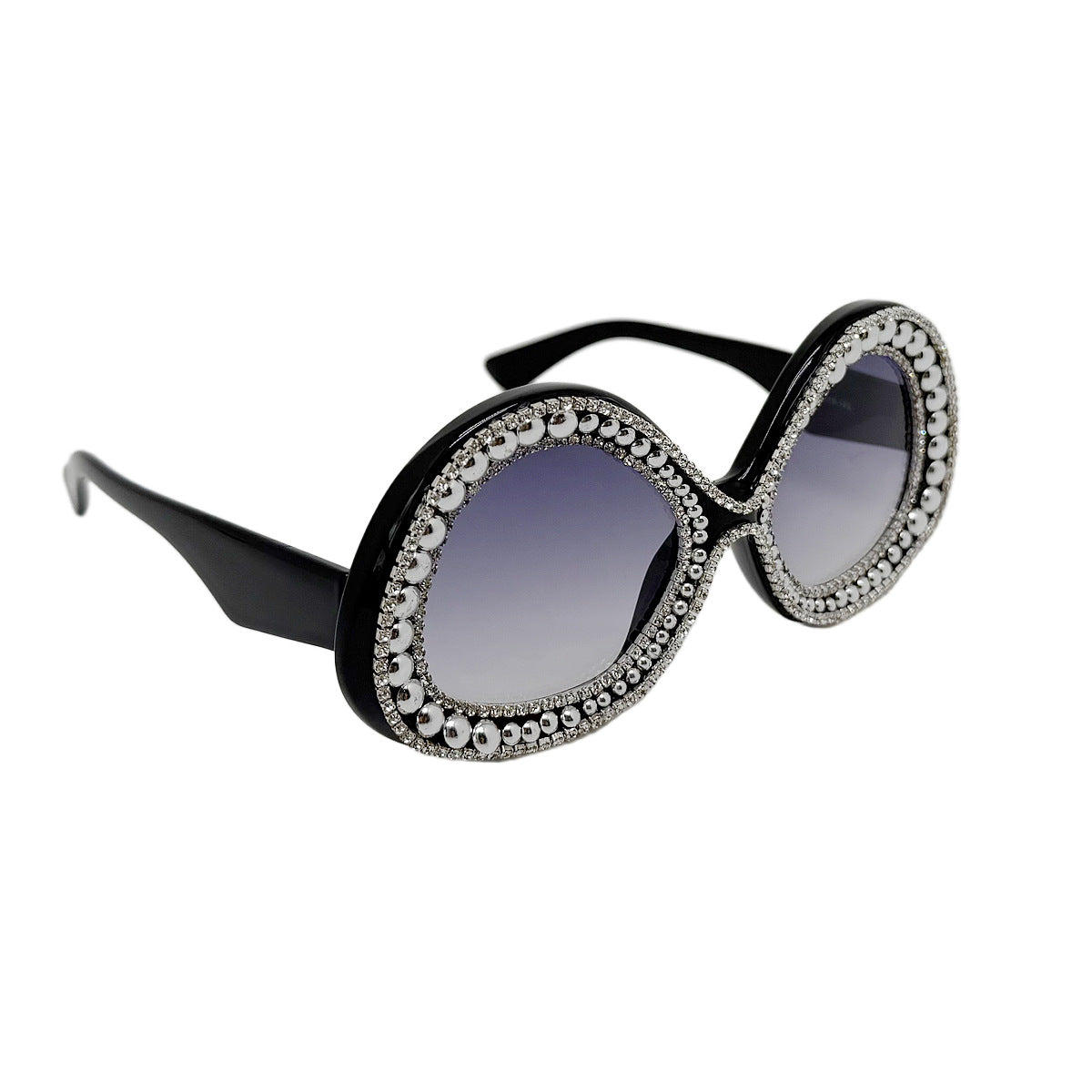 Damen Glamouröse Statement-Sonnenbrille mit funkelndem Kristallrahmen Brehn