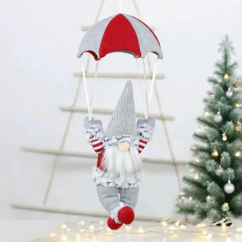 Dekorative Weihnachtsmann Figur mit Fallschirm Brehn