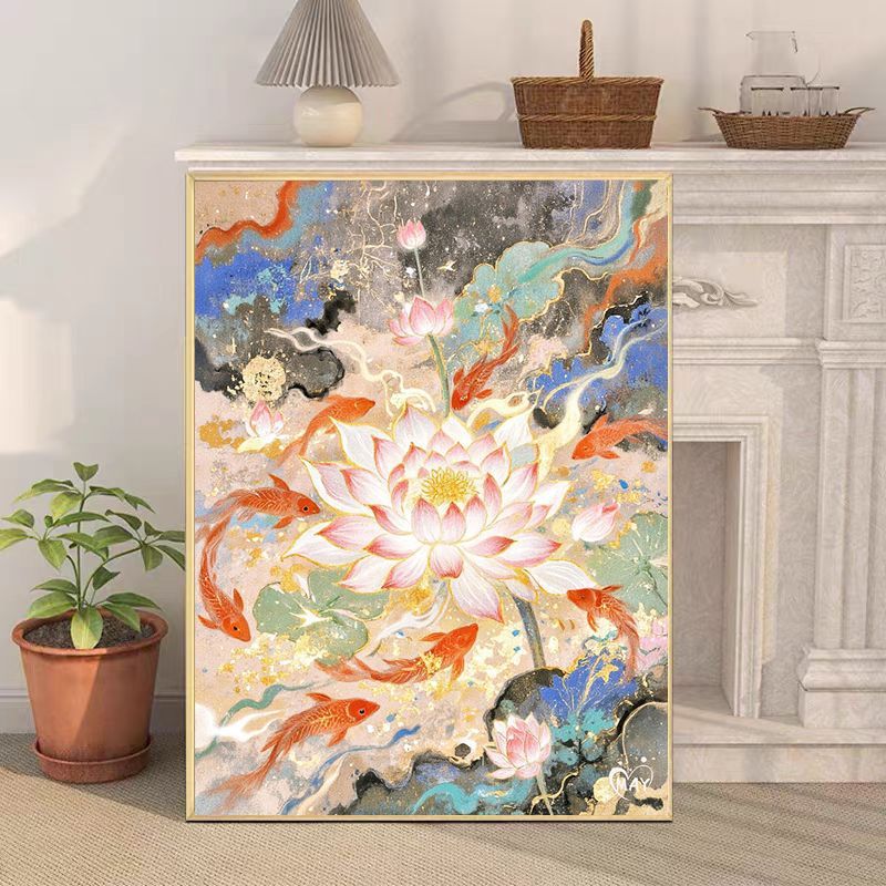 Künstlerische Koi-Fisch-Leinwand Wandkunst Brehn