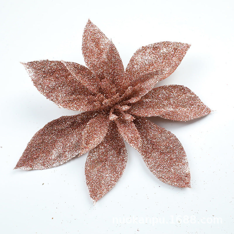Glitzernde Weihnachtssternblumenornamente Brehn