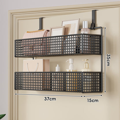 Über-Tür hängender doppelter belüfteter Mesh-Speicherkorb-Organizer mit Haken