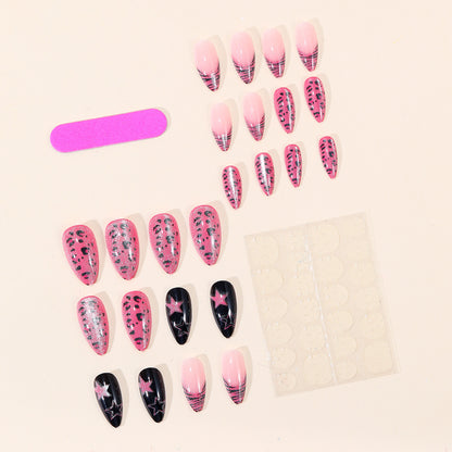 Künstlerisches Stiletto Nagelkunstset mit gemustertem Design Brehn