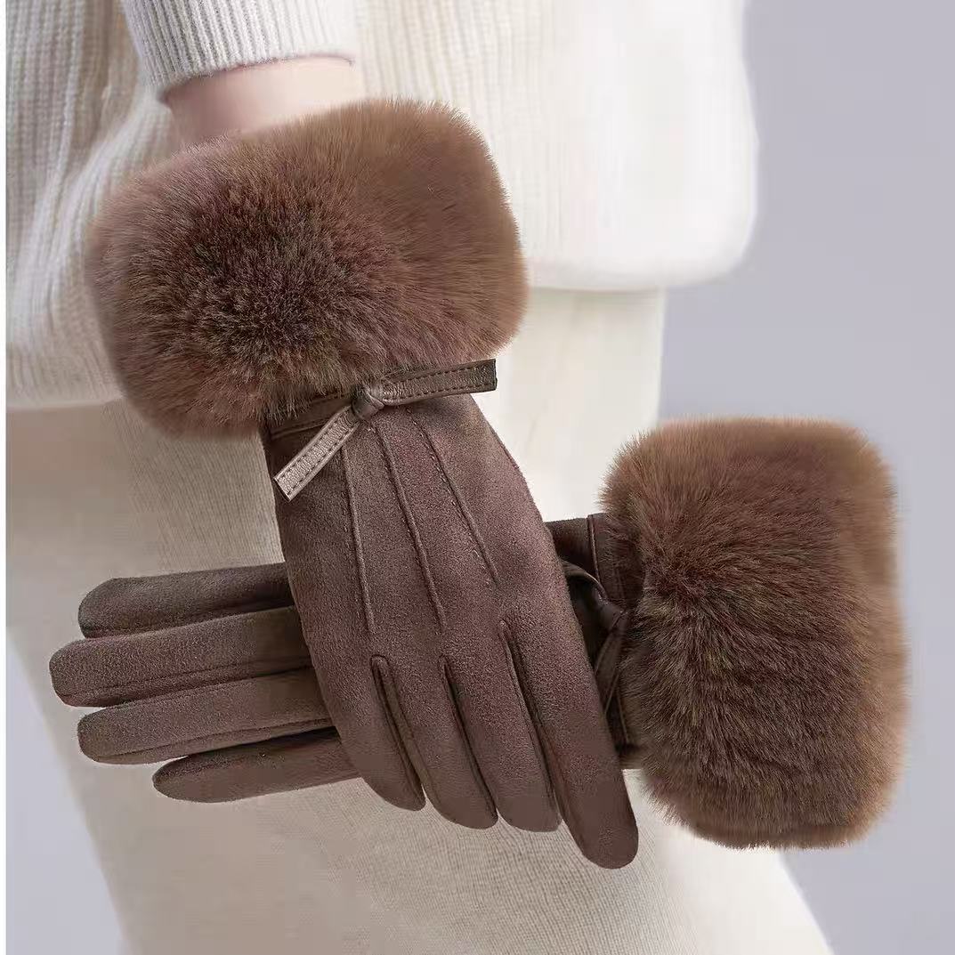 Plüschfell Bündchenhandschuhe Brehn