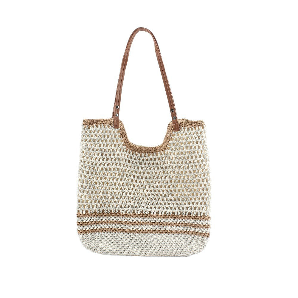 Handgefertigte Designer-Strandtasche mit Robusten Ledergriffen Brehn