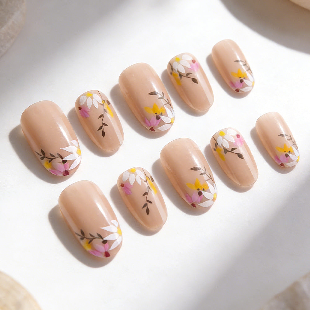 Floral Decorative Press-On Nail Set Brehn