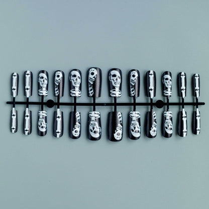 Halloween-Themen Skelett Nagelkunst Set